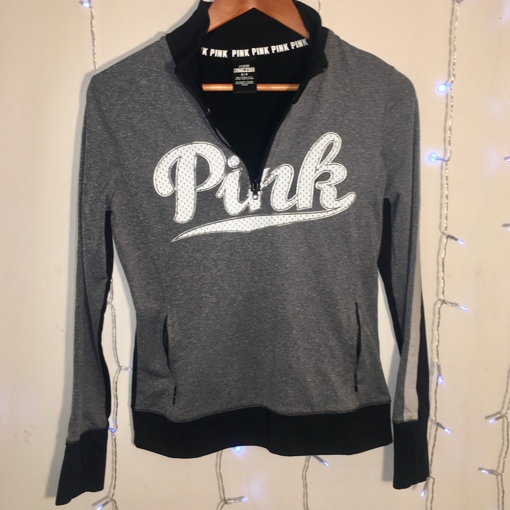 PINK Grey Sport Quarter Zip